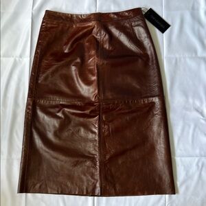 Burnt Sienna Leather Skirt